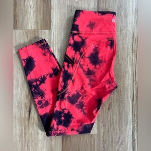 lululemon athletica Red & Black Tie-Dye Leggings